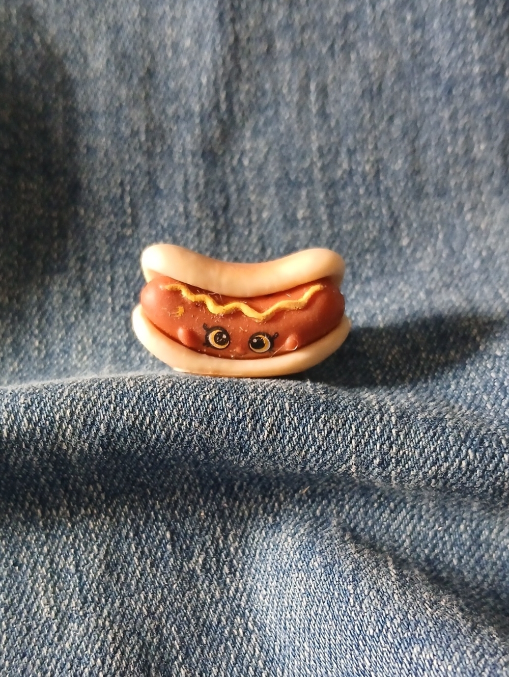 Kawaii Hot Dog Charm Handmade Brooch - Brown & Cream Cute Food Miniature